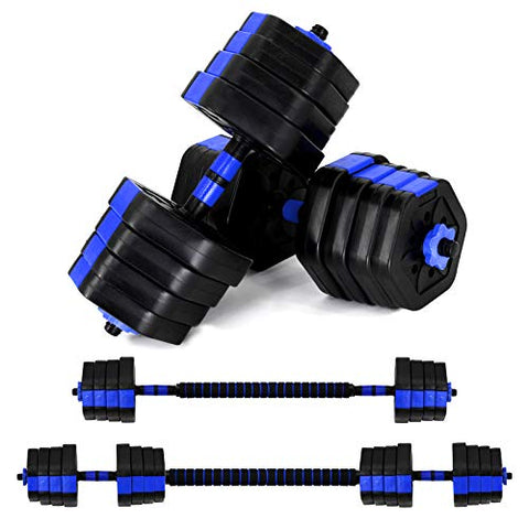 Fitness Dumbbells Set, Adjustable Weight Sets (Blue, 66 lbs)
